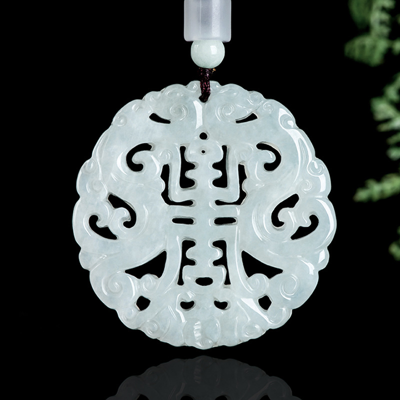 Jewelry & Watches Vitopoulos - Burmese Jadeite Dragon Pendant Necklace Vintage