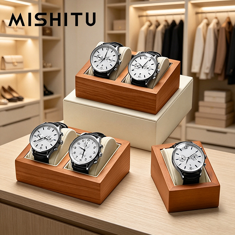 Jewelry Watches Box - MISHITU Solid Wood Watch Storage Box