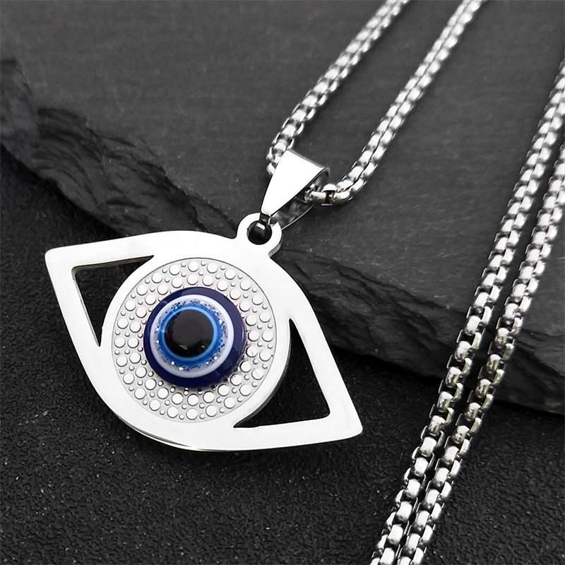 Jewelry & Watches Vitopoulos - Islam Hamsa Evil Blue Eye Necklace
