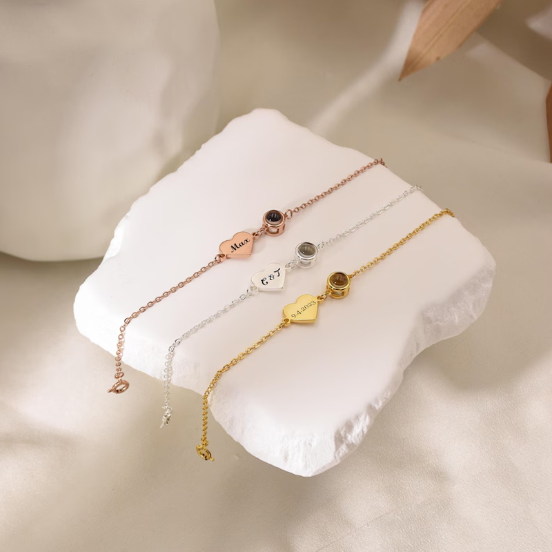 Custom Name Bracelet with Phot - огляд і ціна Rose Gold Bracelet