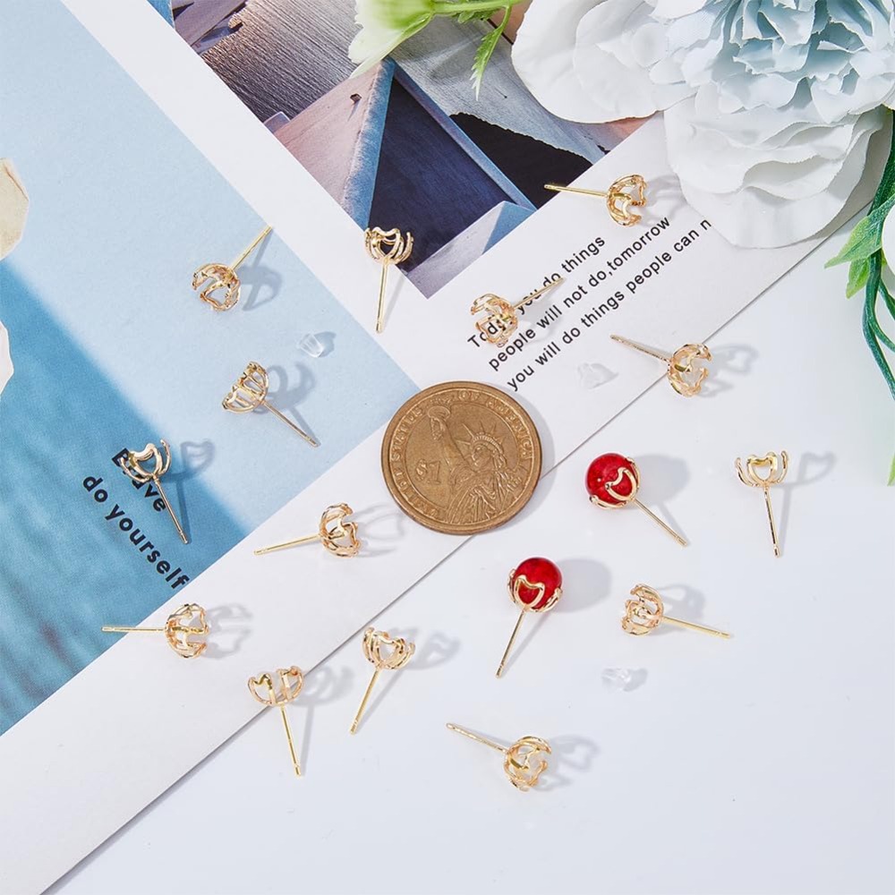 30Pcs Earring Mounting 4-Heart - огляд і ціна Pearl Stud Earrings