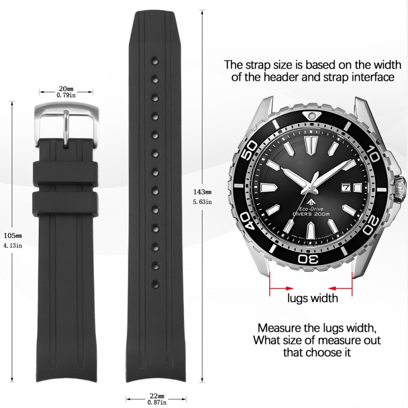 22mm Curved End Silicone Watch - огляд і ціна Citizen Watch Promaster