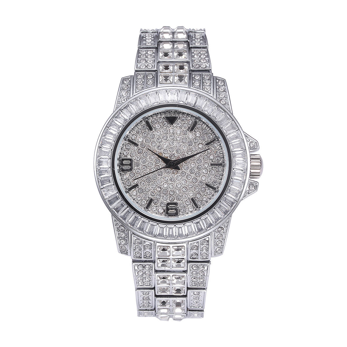 Luxury Full Stone Quartz Watch - огляд і ціна Jewelry Watches Men