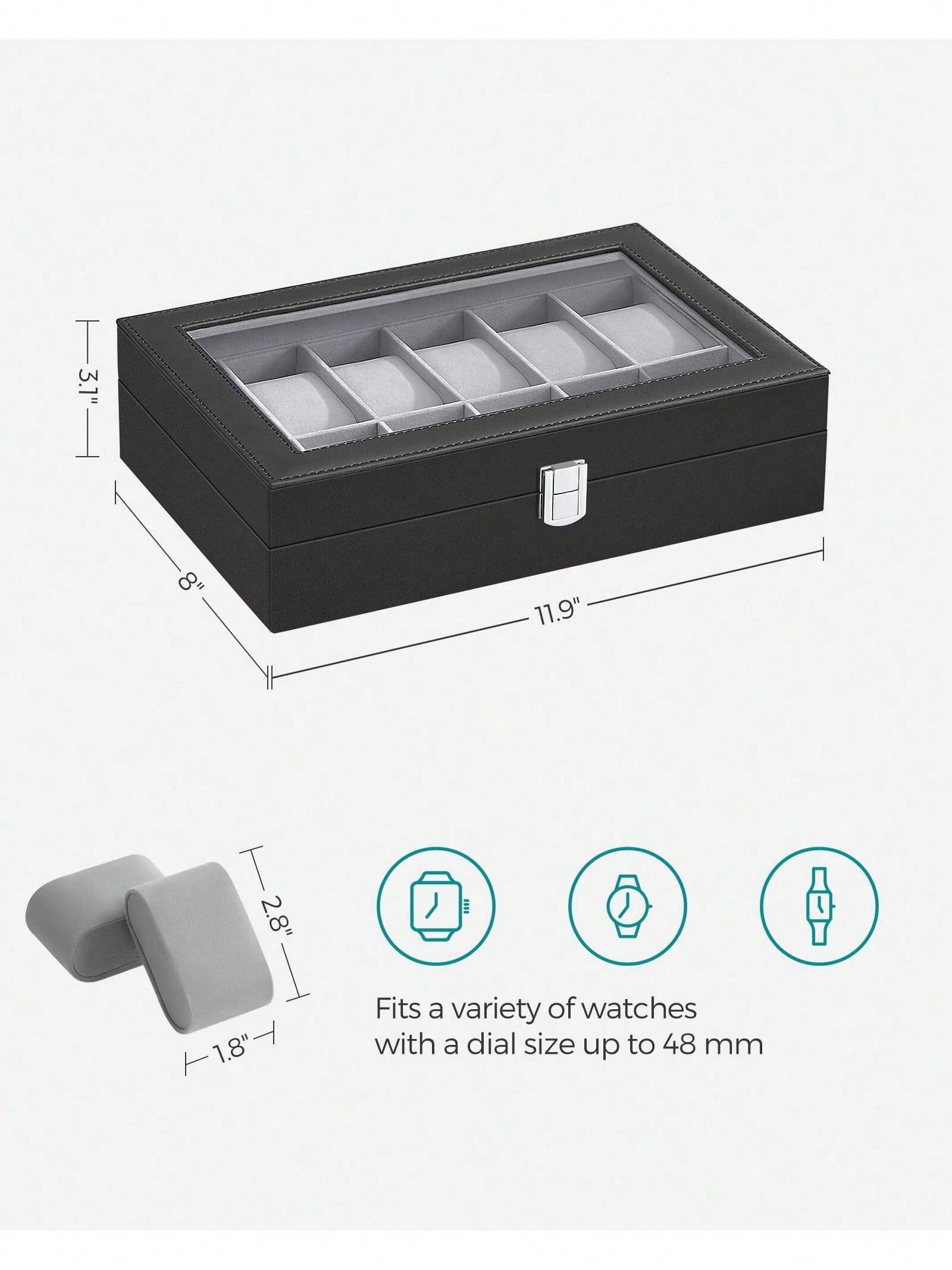 12-Slot Lockable Watch Box wit - огляд і ціна Jewelry Watches Box
