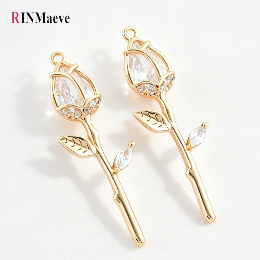 4PCS 9.5*29MM Rose Flower 18K  - огляд і ціна Rose Gold Bracelet