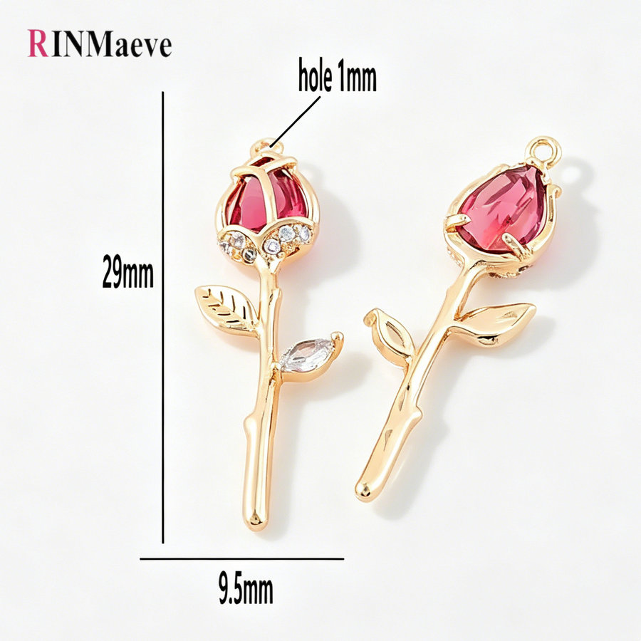 4PCS 9.5*29MM Rose Flower 18K  - огляд і ціна Rose Gold Bracelet