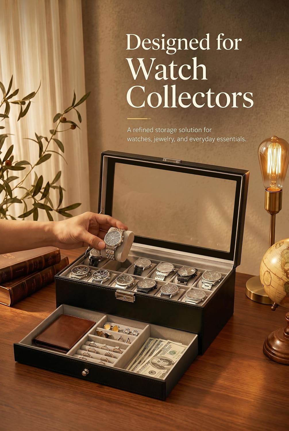 Watch Box Organizer for Men Gi - огляд і ціна Jewelry Watches Box