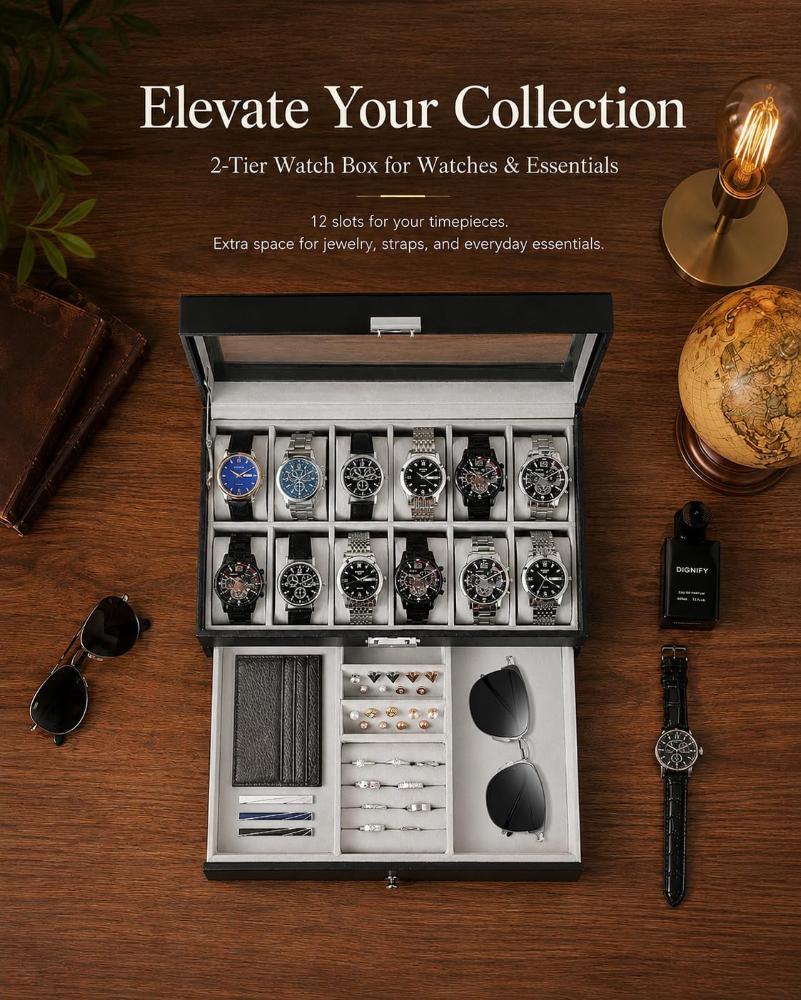 Watch Box Organizer for Men Gi - огляд і ціна Jewelry Watches Box