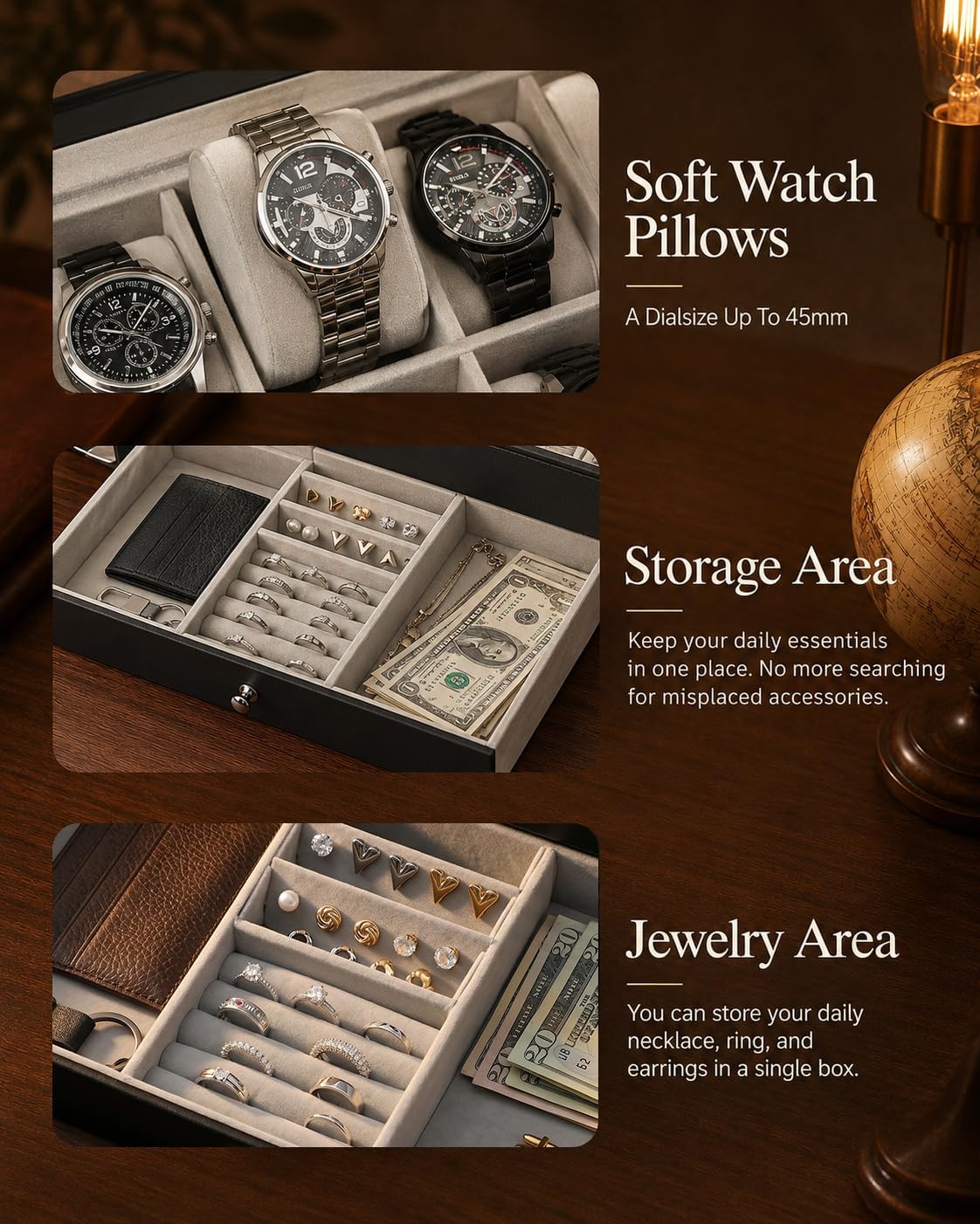 Watch Box Organizer for Men Gi - огляд і ціна Jewelry Watches Box