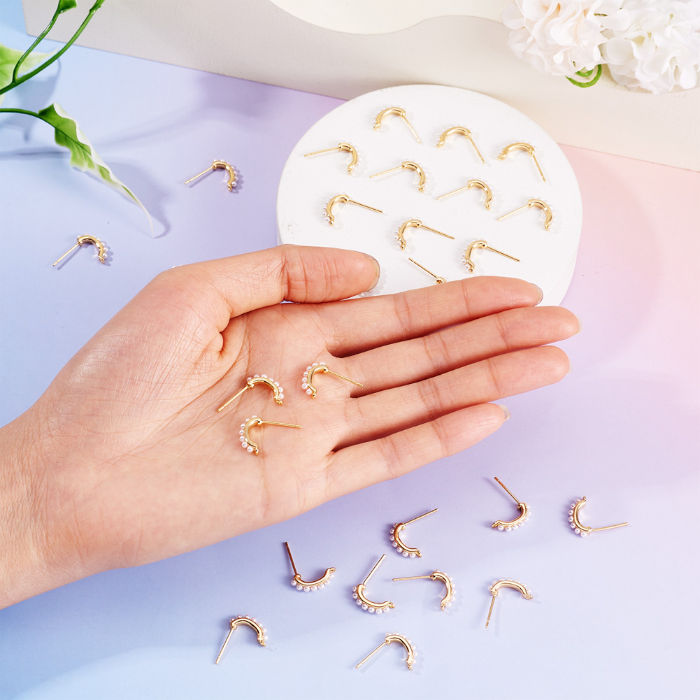 30pcs Brass Stud Earring Findi - огляд і ціна Pearl Stud Earrings