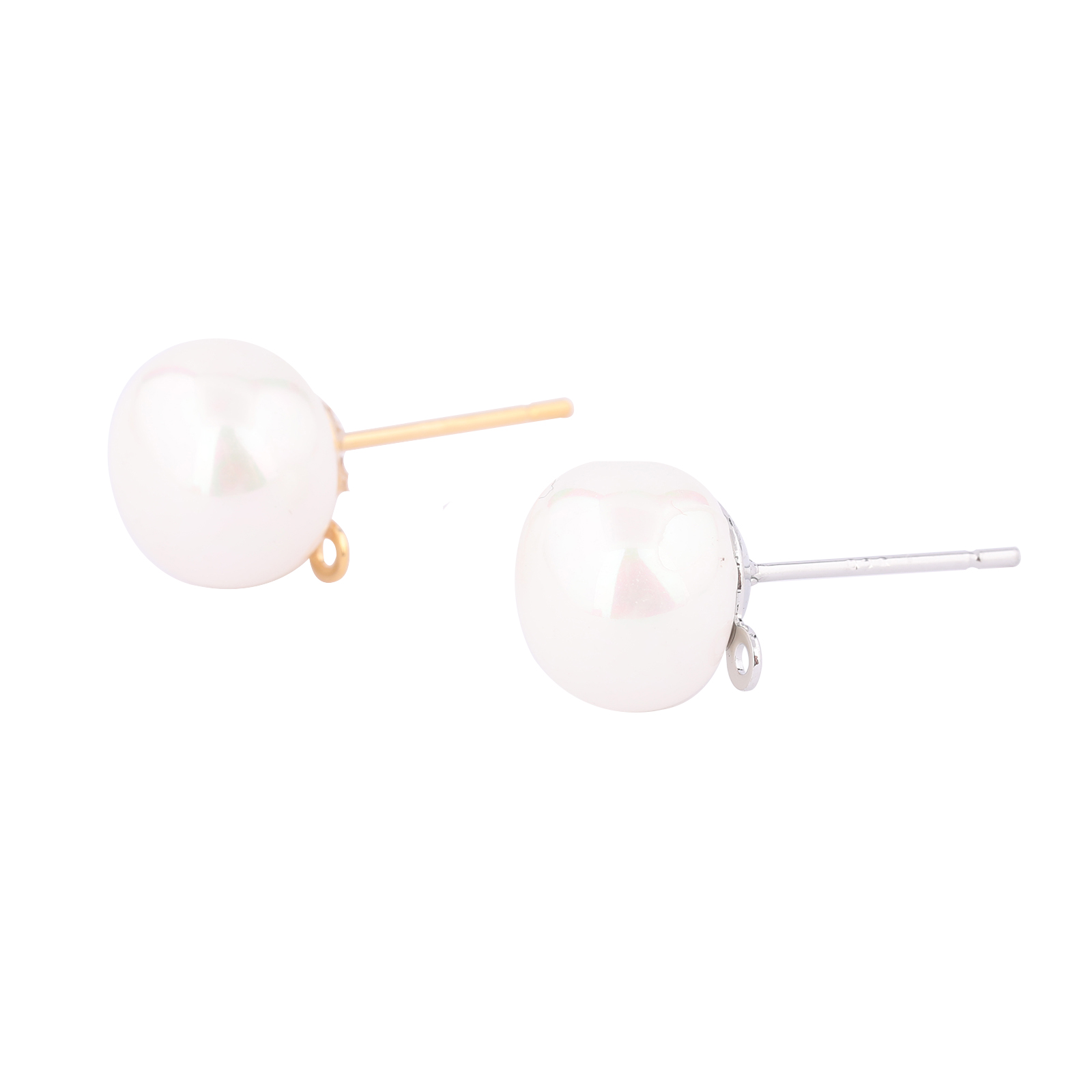 10pcs Copper White K Gold Plat - огляд і ціна Pearl Stud Earrings